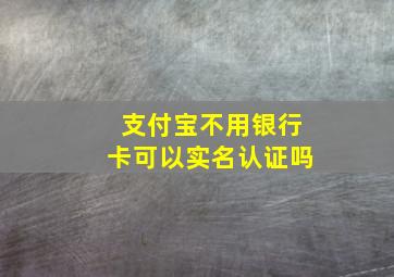 支付宝不用银行卡可以实名认证吗