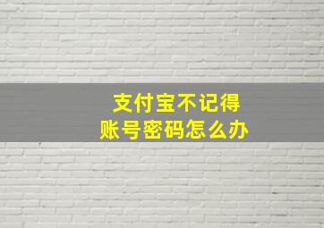 支付宝不记得账号密码怎么办