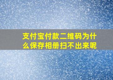 支付宝付款二维码为什么保存相册扫不出来呢