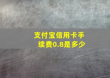 支付宝信用卡手续费0.8是多少