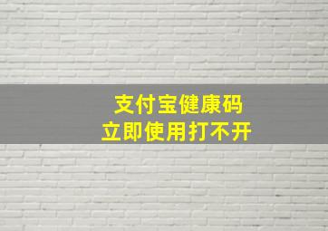 支付宝健康码立即使用打不开