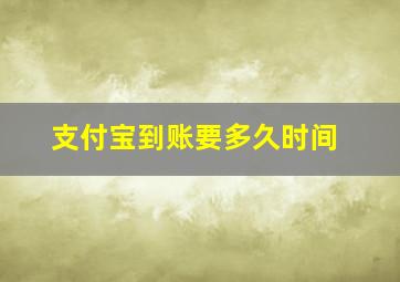 支付宝到账要多久时间