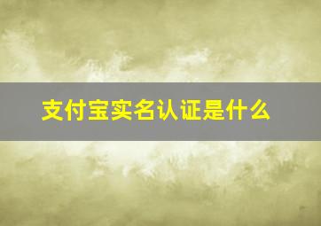 支付宝实名认证是什么