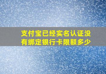 支付宝已经实名认证没有绑定银行卡限额多少