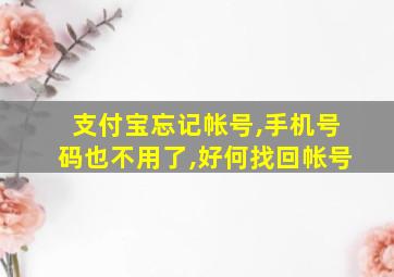 支付宝忘记帐号,手机号码也不用了,好何找回帐号