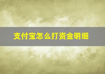 支付宝怎么打资金明细