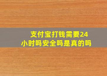 支付宝打钱需要24小时吗安全吗是真的吗