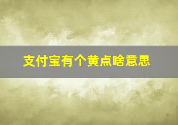 支付宝有个黄点啥意思