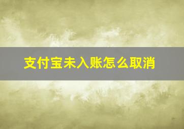 支付宝未入账怎么取消