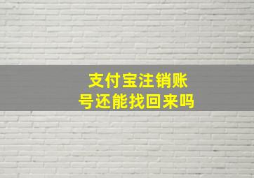 支付宝注销账号还能找回来吗