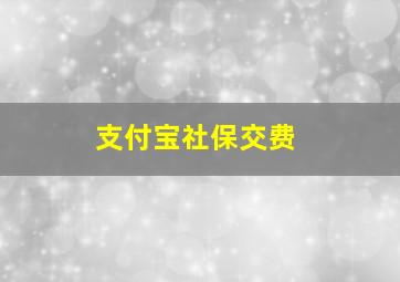 支付宝社保交费