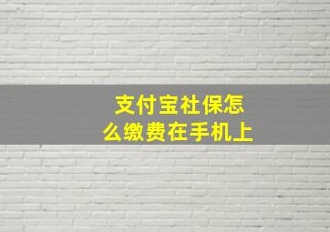 支付宝社保怎么缴费在手机上