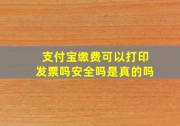 支付宝缴费可以打印发票吗安全吗是真的吗