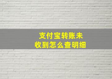 支付宝转账未收到怎么查明细