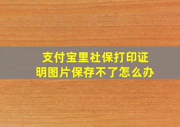 支付宝里社保打印证明图片保存不了怎么办