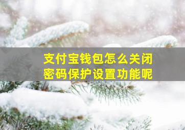 支付宝钱包怎么关闭密码保护设置功能呢