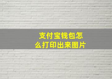 支付宝钱包怎么打印出来图片