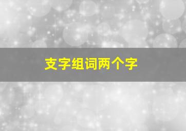 支字组词两个字