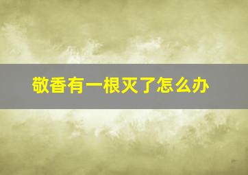 敬香有一根灭了怎么办