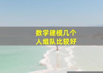 数学建模几个人组队比较好