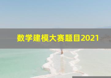 数学建模大赛题目2021