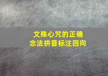 文殊心咒的正确念法拼音标注回向