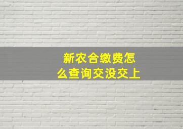 新农合缴费怎么查询交没交上