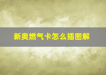 新奥燃气卡怎么插图解