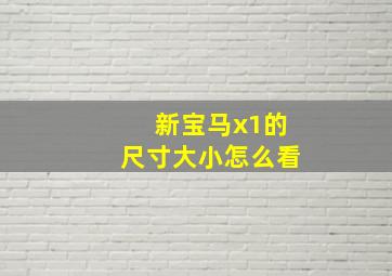 新宝马x1的尺寸大小怎么看