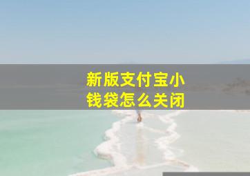 新版支付宝小钱袋怎么关闭