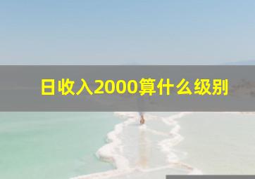 日收入2000算什么级别