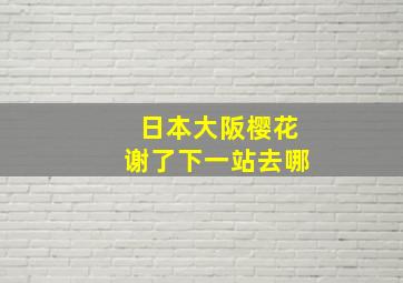 日本大阪樱花谢了下一站去哪