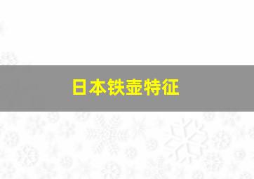 日本铁壶特征