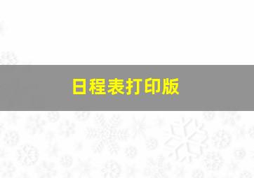 日程表打印版