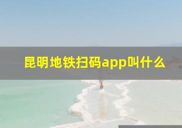 昆明地铁扫码app叫什么