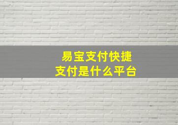 易宝支付快捷支付是什么平台