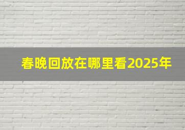 春晚回放在哪里看2025年