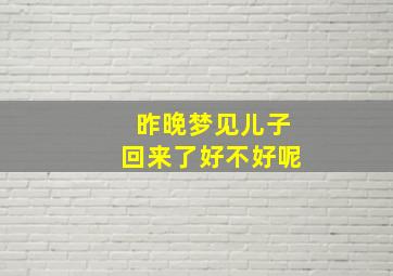 昨晚梦见儿子回来了好不好呢