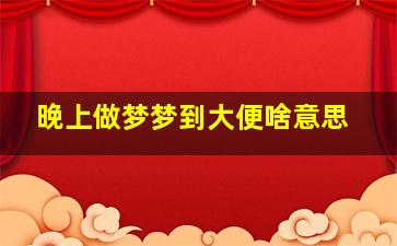 晚上做梦梦到大便啥意思