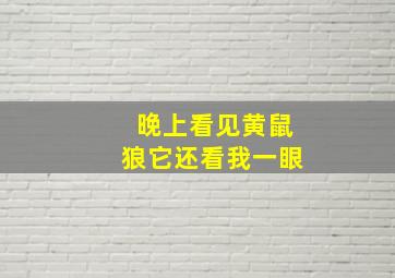 晚上看见黄鼠狼它还看我一眼