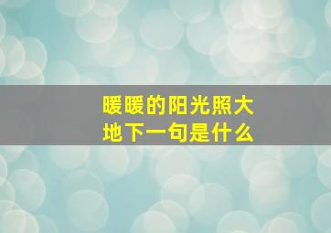 暖暖的阳光照大地下一句是什么