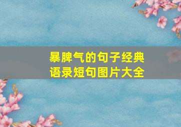 暴脾气的句子经典语录短句图片大全