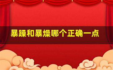 暴躁和暴燥哪个正确一点