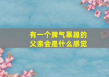 有一个脾气暴躁的父亲会是什么感觉