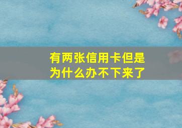 有两张信用卡但是为什么办不下来了