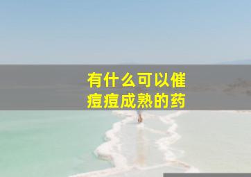 有什么可以催痘痘成熟的药