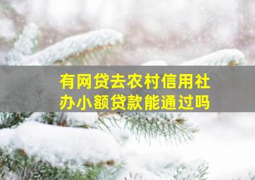 有网贷去农村信用社办小额贷款能通过吗