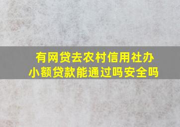 有网贷去农村信用社办小额贷款能通过吗安全吗