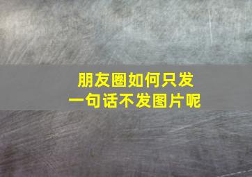 朋友圈如何只发一句话不发图片呢