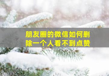 朋友圈的微信如何删除一个人看不到点赞